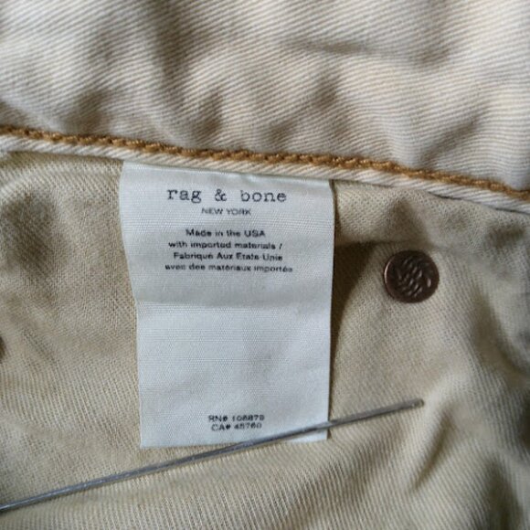 RAG & BONE | Maya Straight Leg Ankle Crop Button Jeans Whiskered Made In USA 27 - Picture 16 of 16